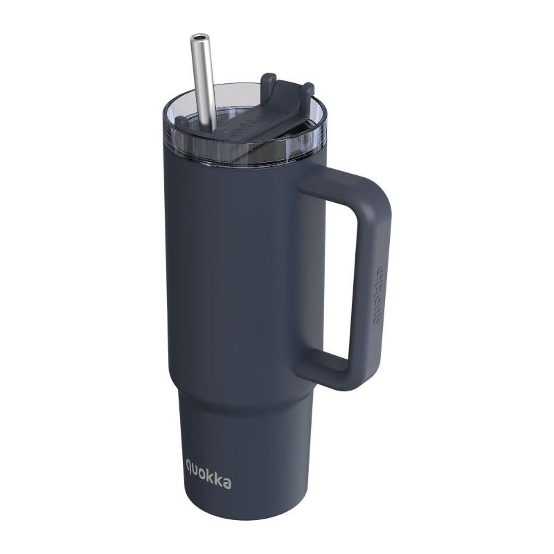 Kubek Termiczny ze Słomką Quokka, Stalowy, na Herbatę, Kawę, Podróż, 950ml