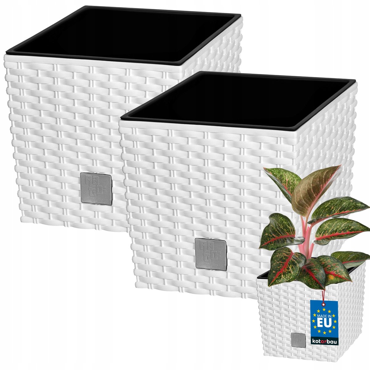 2x DONICA DONICZKA 6,8 L OGRODOWA BALKONOWA TARAS KWIATY RATTAN WKŁAD OGRÓD