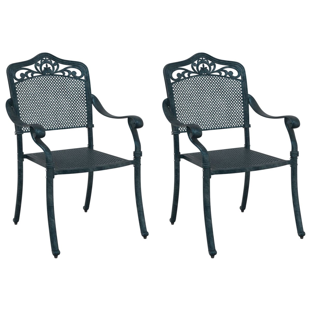 vidaXL Krzesło ogrodowe Zielone Aluminium 62 x 64 x 93 cm