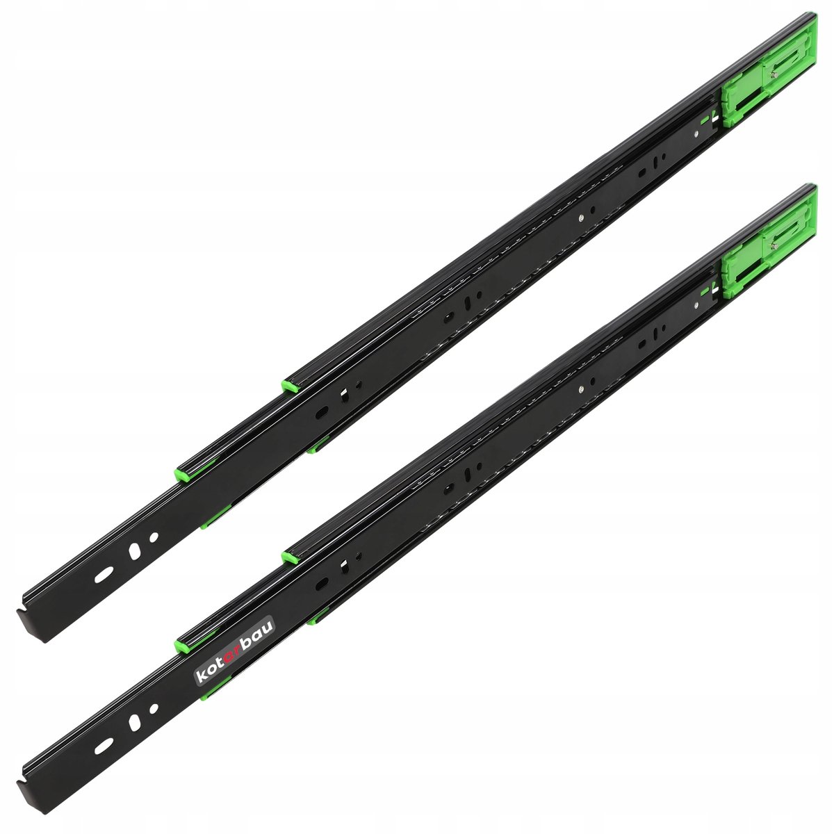 PROWADNICA KULKOWA MEBLOWA SZUFLAD PÓŁEK PEŁEN WYSUW PUSH H-45 CZARNA 550MM
