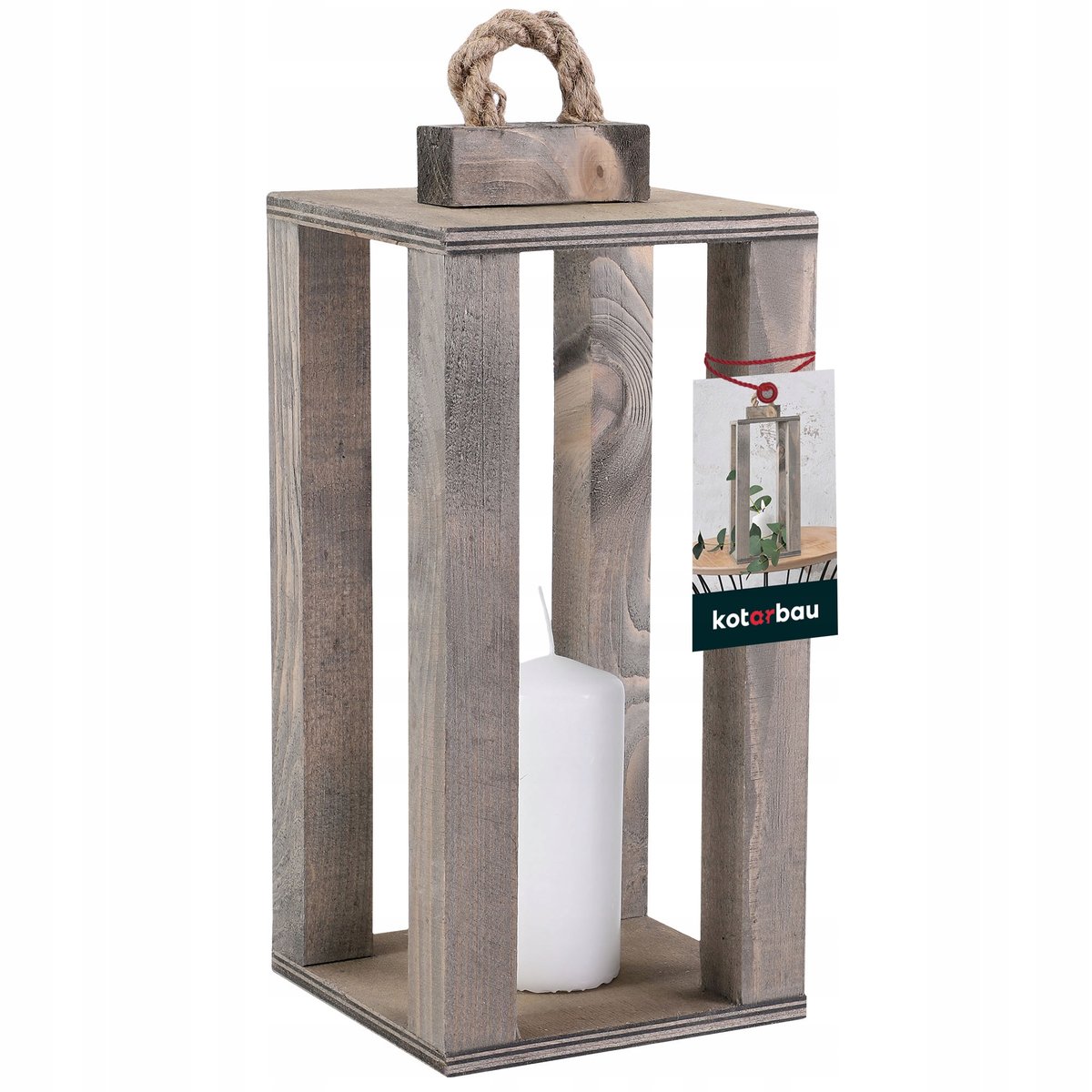 LATARNIA DREWNIANA 13,5x13,5 LAMPION ŚWIECE ŚWIECZNIK LATARENKA DOMU OGRODU