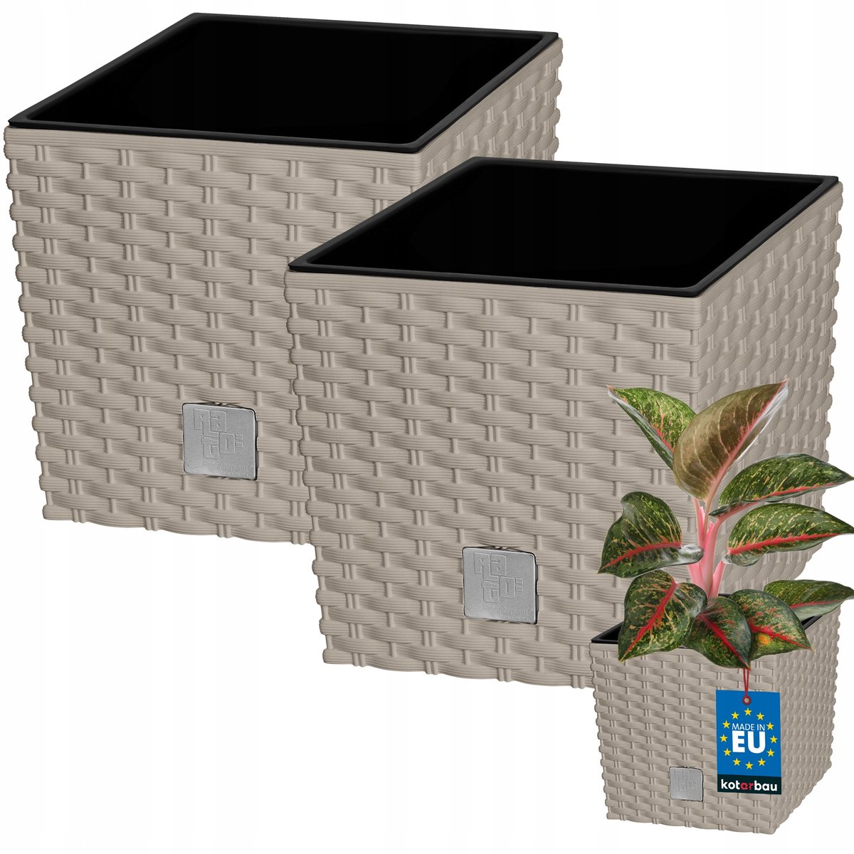 2x DONICA DONICZKA 6,8 L OGRODOWA BALKONOWA TARAS KWIATY RATTAN WKŁAD OGRÓD