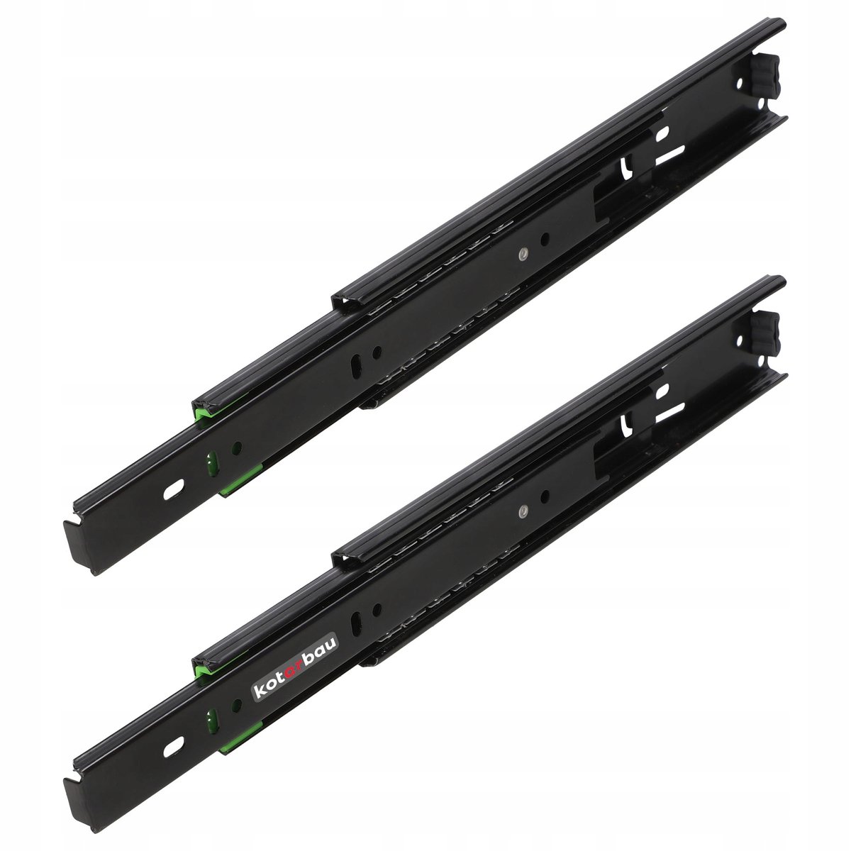 PROWADNICA KULKOWA MEBLOWA DO SZUFLAD PÓŁEK PEŁEN WYSUW H-45 CZARNA 250 mm