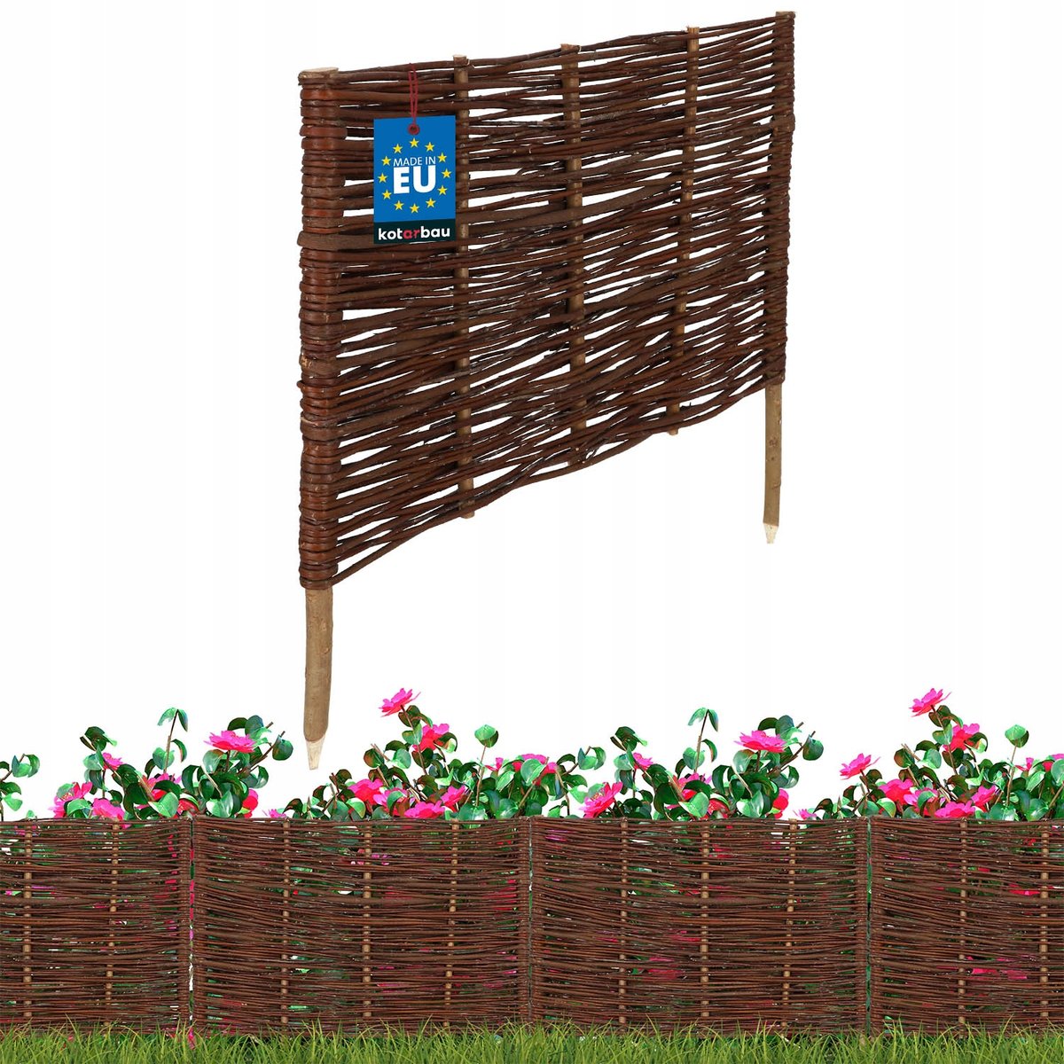PALISADA OGRODOWA WIKLINOWA OBRZEŻE TRAWNIKOWE WBIJANE PŁOTEK PŁOT 60X40 CM