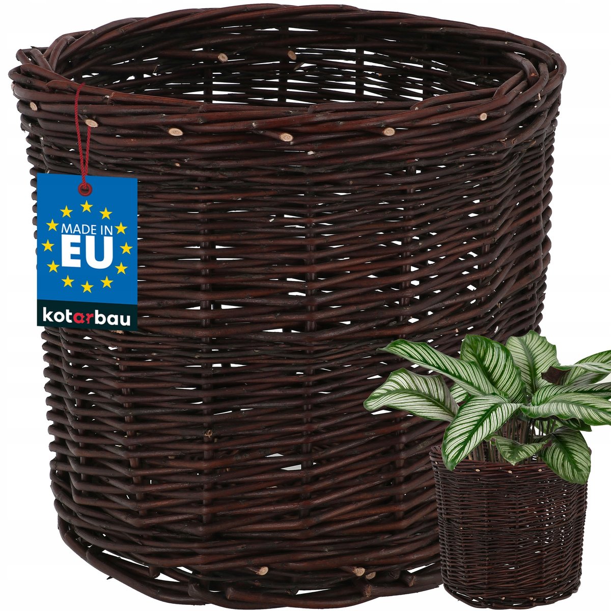 OSŁONKA WIKLINOWA NATURALNA DONICZKA PLECIONA Fi25 KOSZYK NA KWIATY ROŚLINY