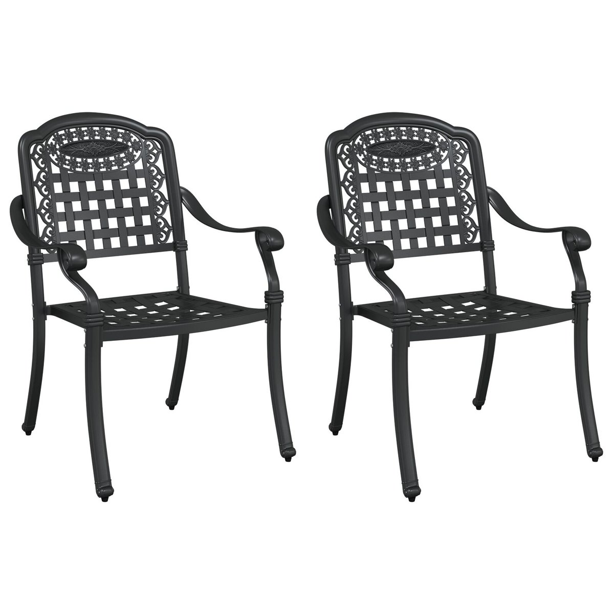 Zestaw krzeseł vidaXL Czarne Aluminium 55 x 56.5 x 91 cm Trwałe