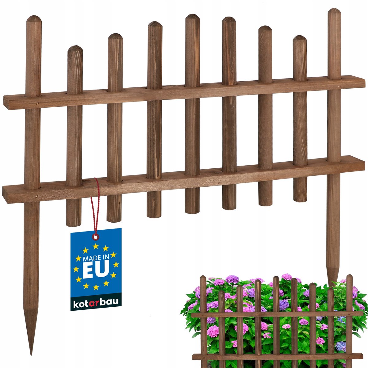 PŁOTEK WENGE PŁOT OGRODOWY TRAWNIKOWY DREWNIANY WBIJANY 60 PALISADA OBRZEŻE
