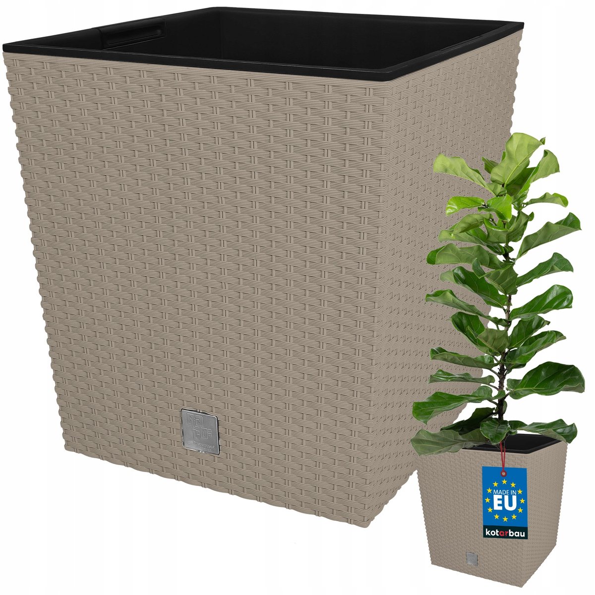 DONICA DONICZKA 32 CM OGRODOWA BALKON TARAS KWIATY RATTAN MOCCA WKŁAD OGRÓD