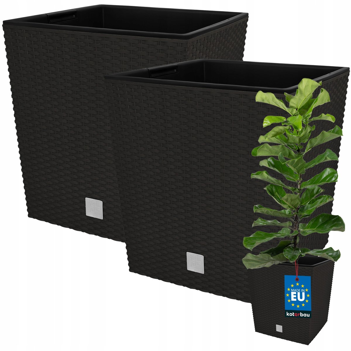 2x DONICA 32 L OGRODOWA BALKONOWA TARAS KWIATY DONICZKA RATTAN WKŁAD OGRÓD