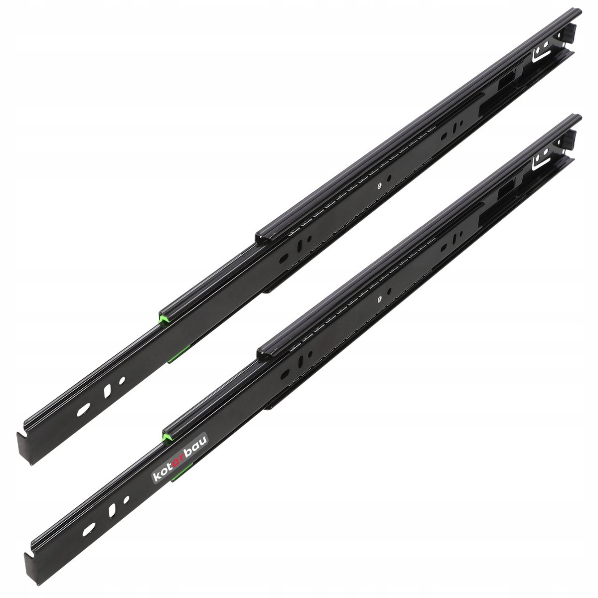 PROWADNICA KULKOWA MEBLOWA DO SZUFLAD PÓŁEK PEŁEN WYSUW H-45 CZARNA 450 mm