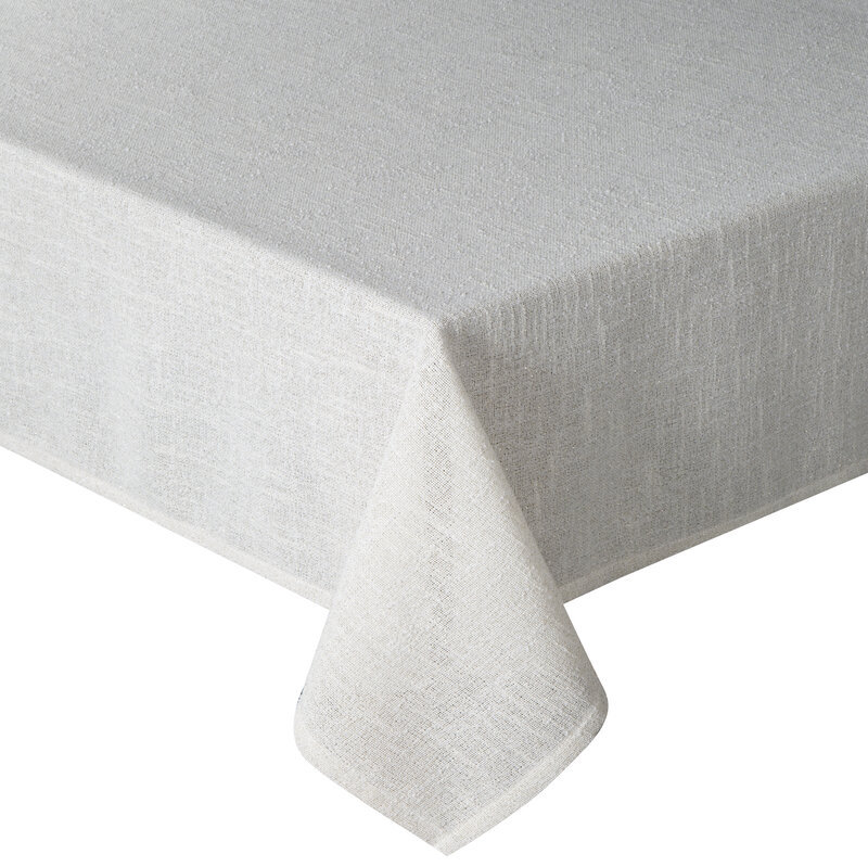 Obrus 140x350 Ines kremowy zdobiony złotą nicią