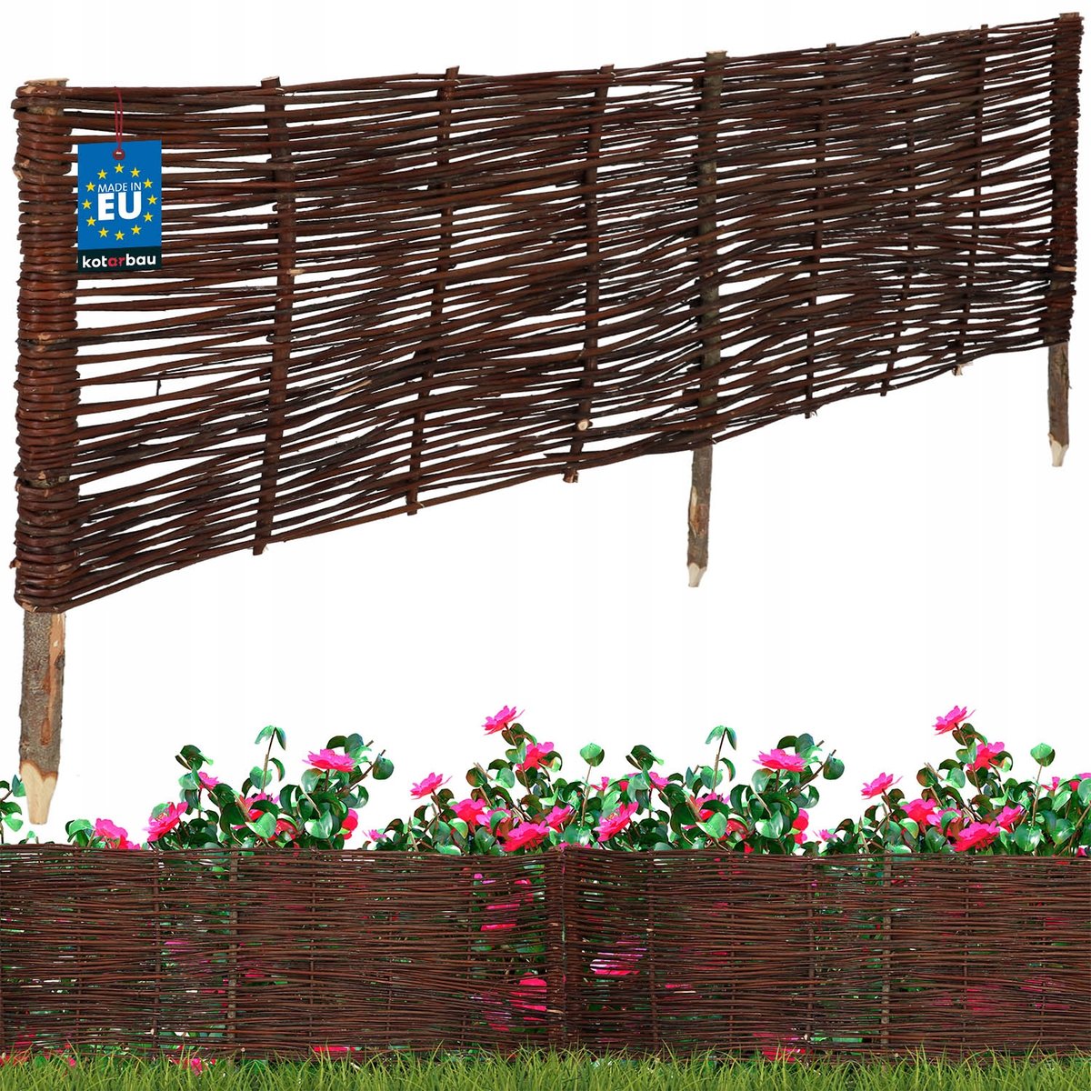 PALISADA OGRODOWA WIKLINOWA OBRZEŻE TRAWNIKOWE WBIJANE PŁOTEK PŁOT 120X40CM