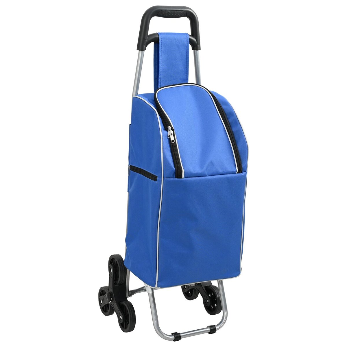 vidaXL Wózek na zakupy Niebieski Stal 96 x 36 x 30 cm Składany