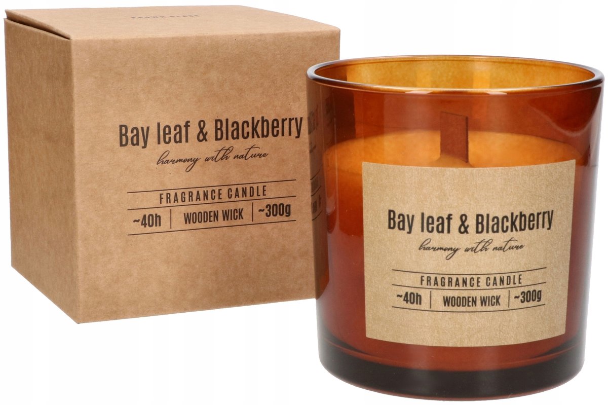 ŚWIECA ZAPACHOWA ŚWIECZKA SZKLANA DREWNIANY KNOT