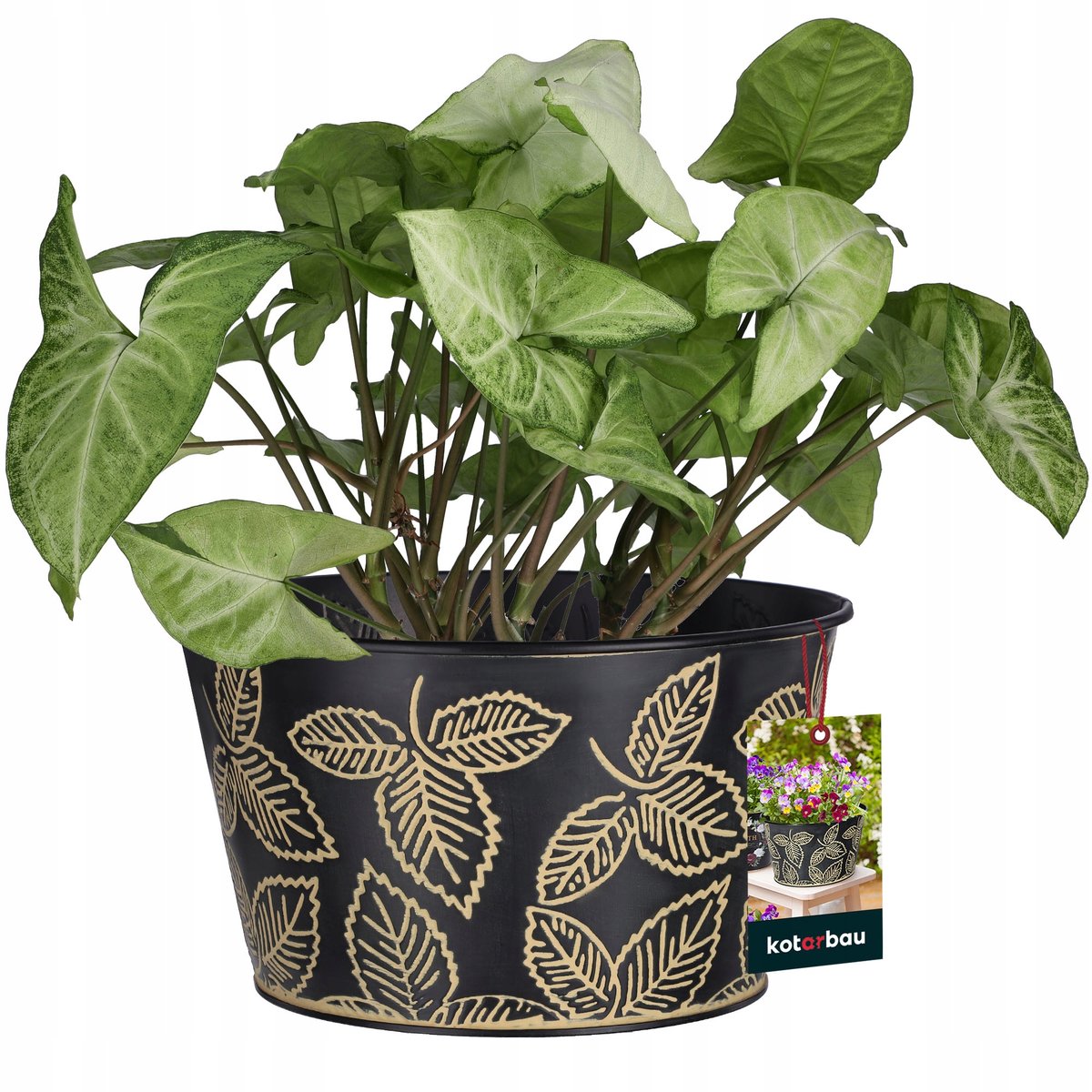 DONICZKA DONICA STALOWA OSŁONKA OKRĄGŁA NA KWIATY ROŚLINY ZIOŁA KUCHNI DOMU