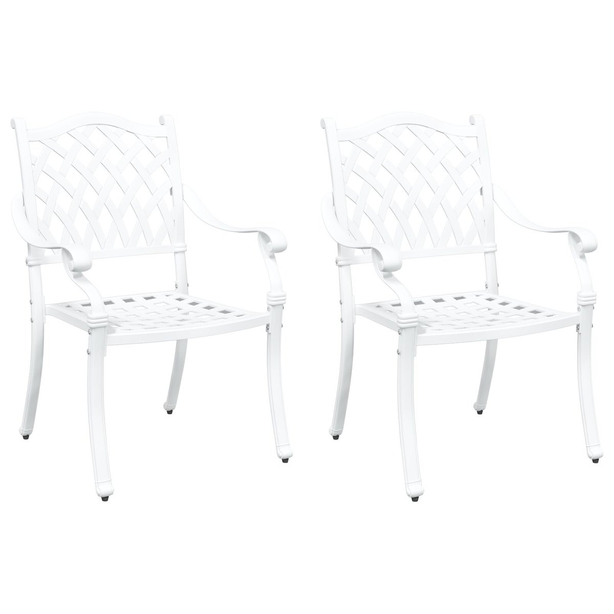 Krzesła na zewnątrz vidaXL Białe Stal malowana proszkowo 56 x 55 x 92,5 cm