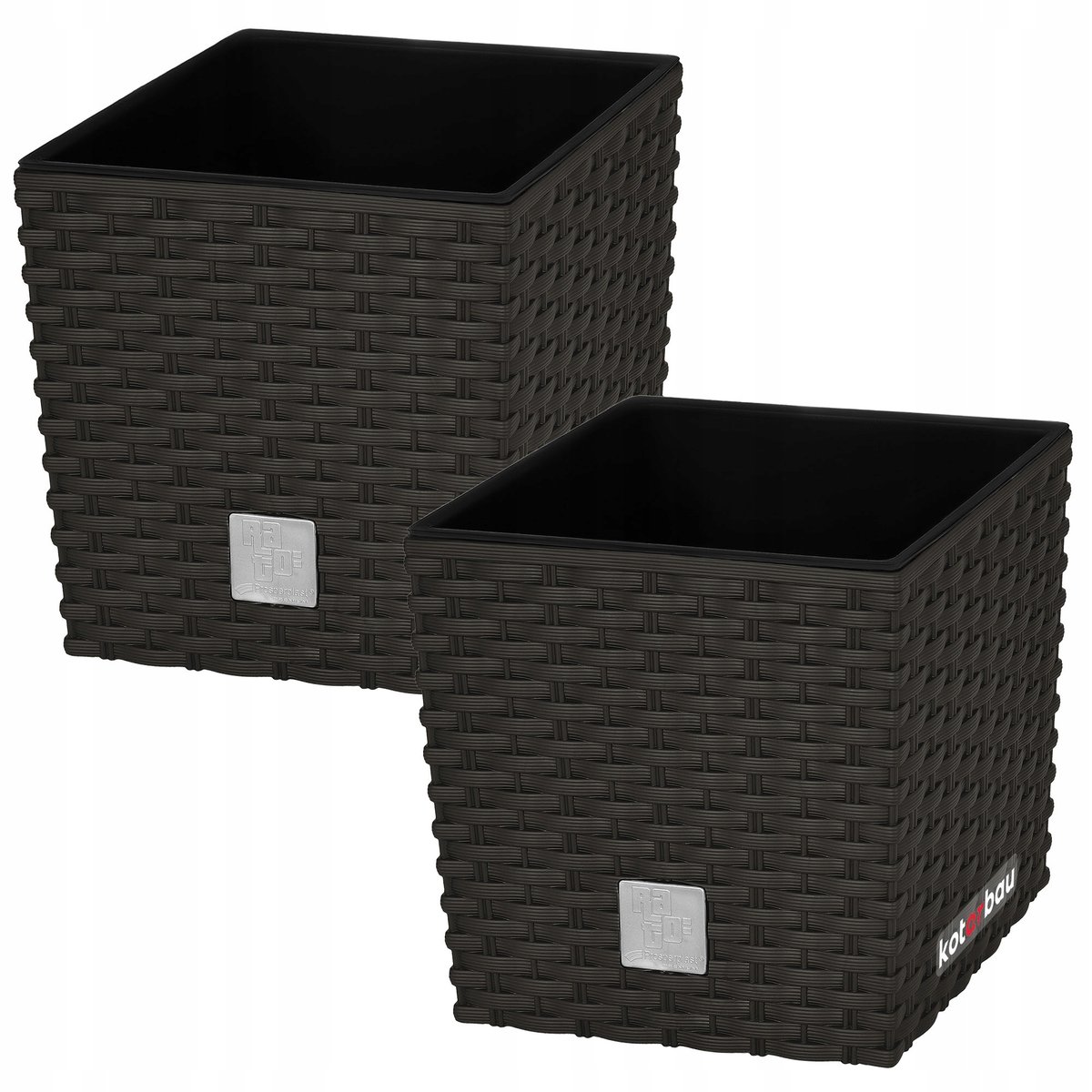 2x DONICA 9,8 L OGRODOWA BALKONOWA TARAS KWIATY DONICZKA RATTAN WKŁAD OGRÓD
