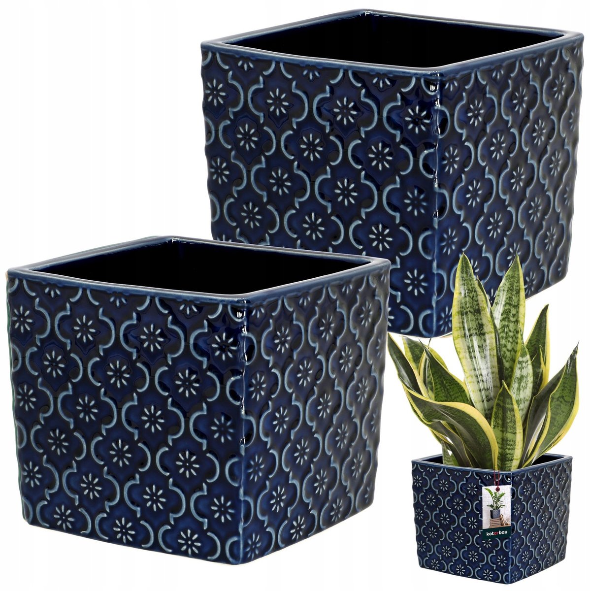 2x DONICZKA VINTAGE CERAMICZNA DONICA 13x13 OSŁONKA NA KWIATY ZIOŁA ROŚLINY