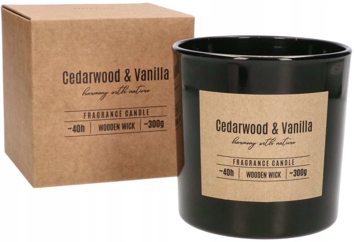 ŚWIECA ZAPACHOWA ŚWIECZKA SZKLANA DREWNIANY KNOT