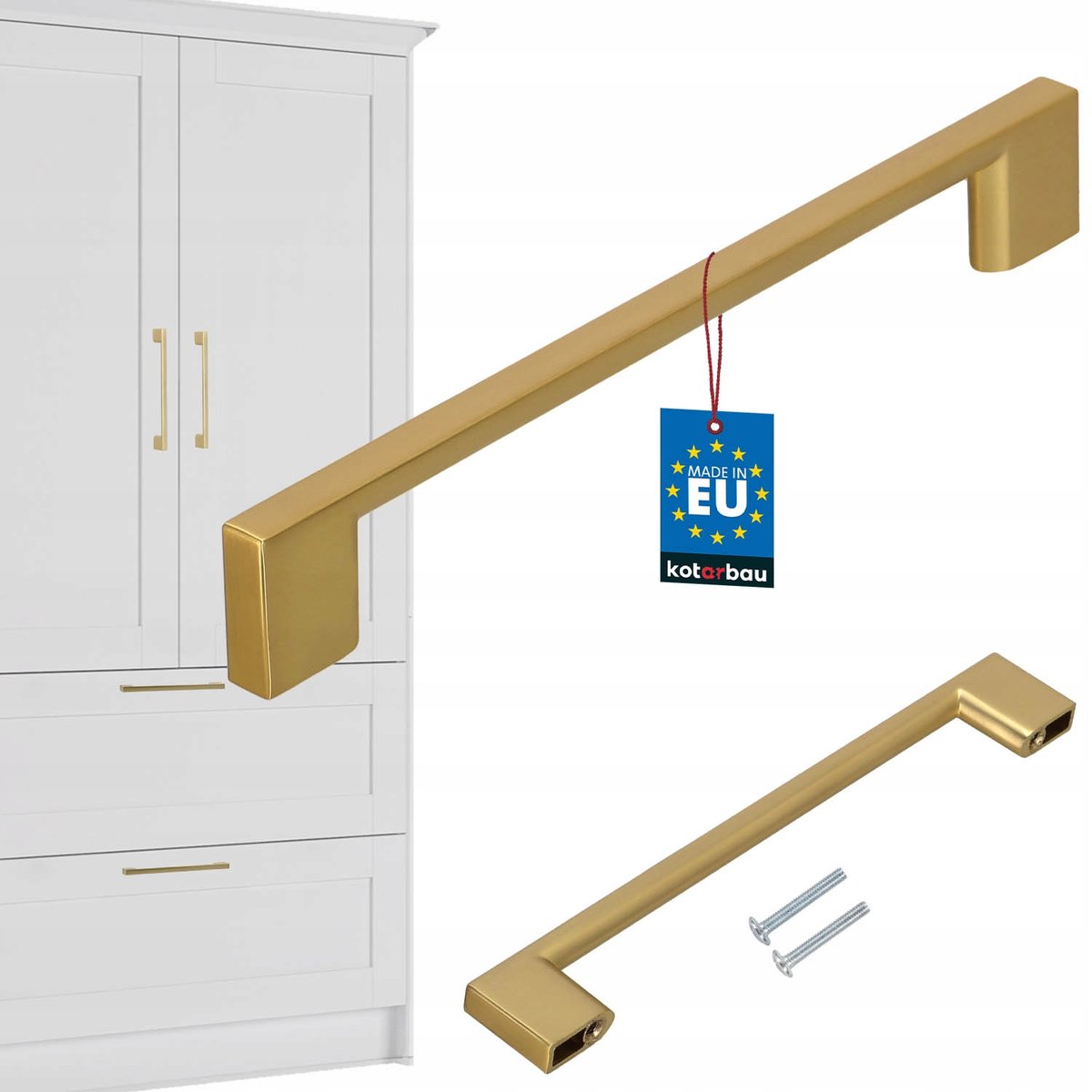 UCHWYT MEBLOWY ZŁOTY MAT ANTABA 160 mm DO MEBLI SZAFKI SZUFLADY KUCHENNEJ