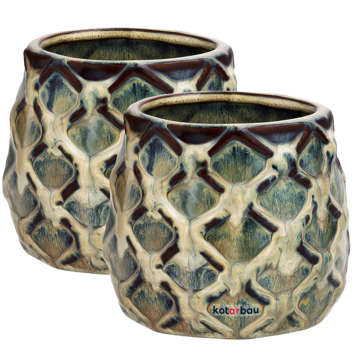 2X DONICZKA ANANAS DONICA OSŁONKA CERAMICZNA CERAMIKA OZDOBA KWIATY FI 90