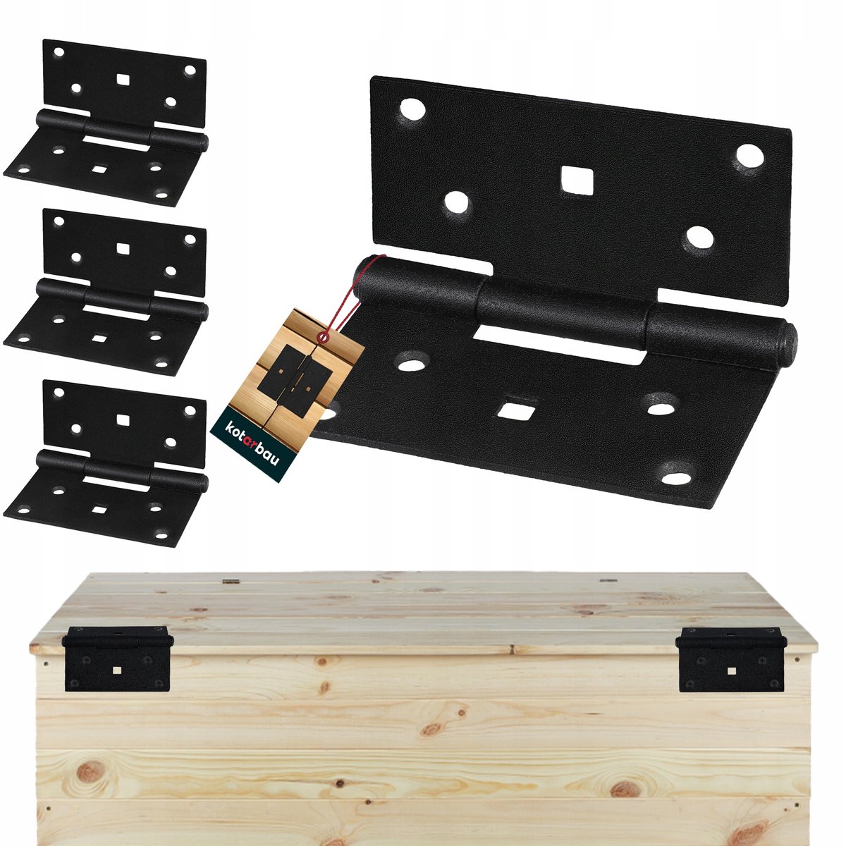 4X ZAWIAS BUDOWLANY 90x95 STAL CZARNY SPLATANY DO SKRZYŃ MEBLI DRZWI SZAFEK