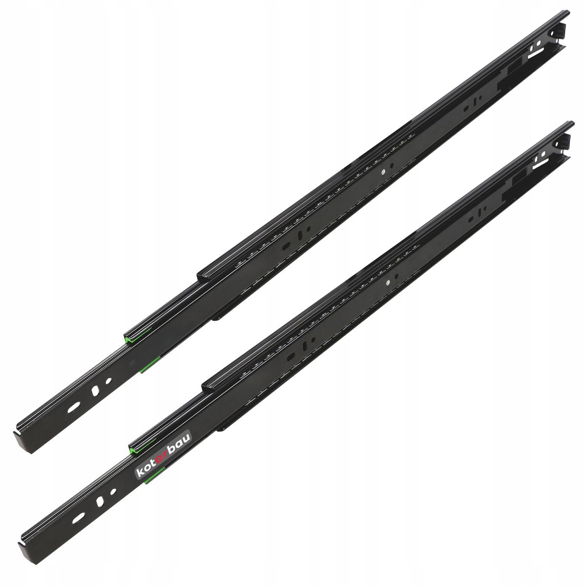 PROWADNICA KULKOWA MEBLOWA DO SZUFLAD PÓŁEK PEŁEN WYSUW H-45 CZARNA 550 mm