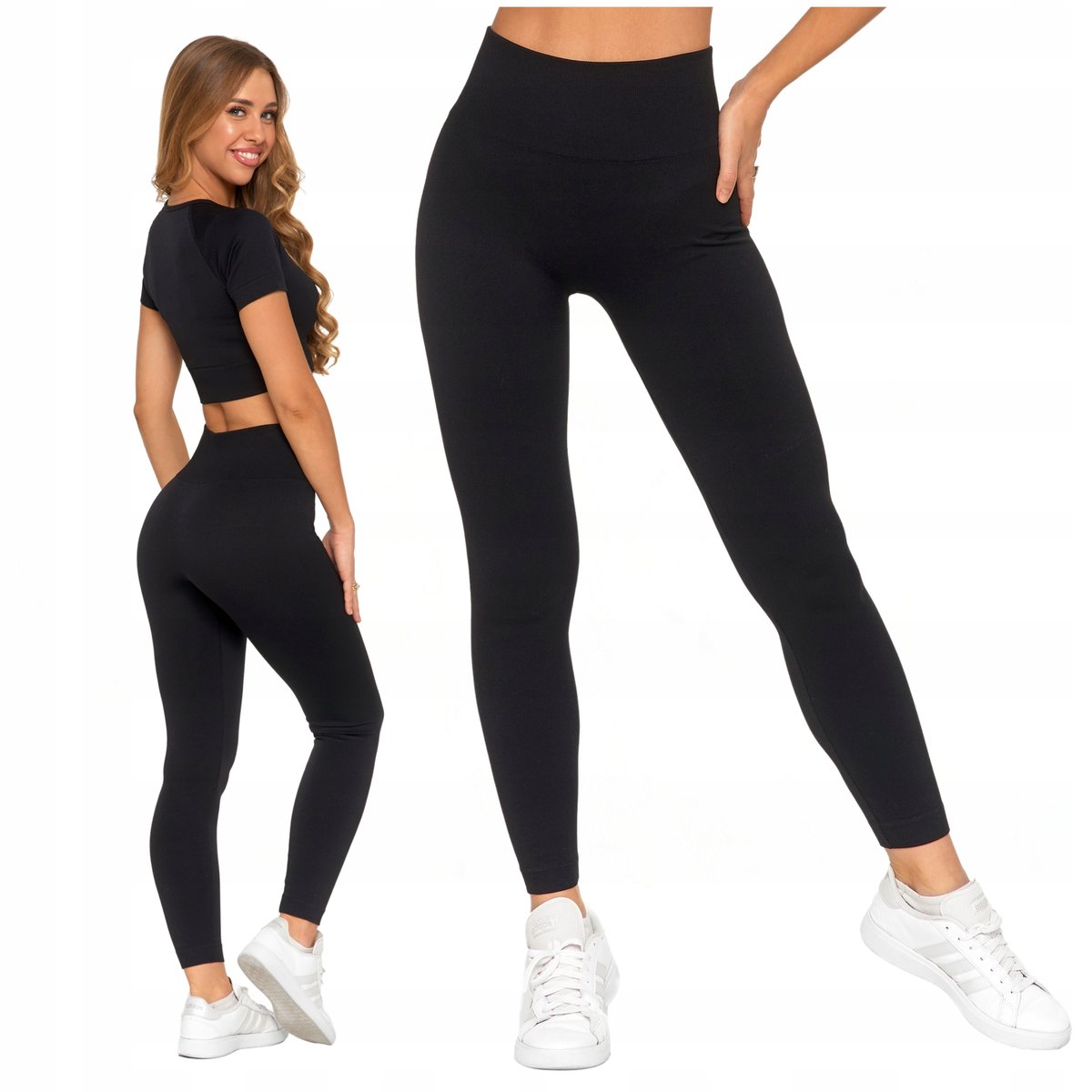 Legginsy Damskie Sportowe Wysoki Stan Kryjące Elastyczne Wygodne MORAJ L/XL