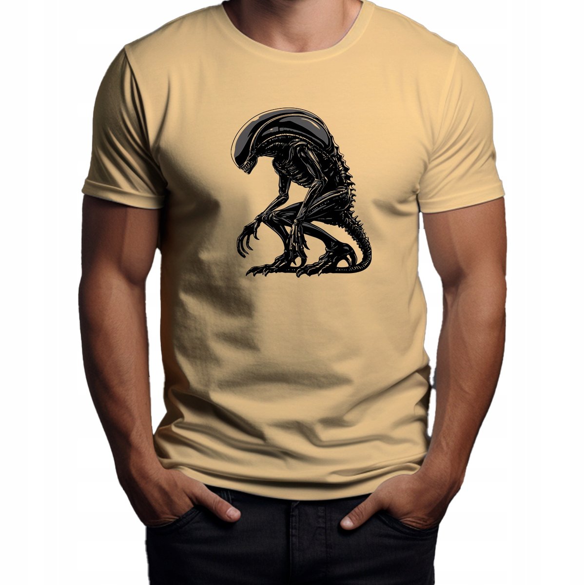 Nowoczesna Koszulka T-Shirt ''Obcy'' Bawełna L