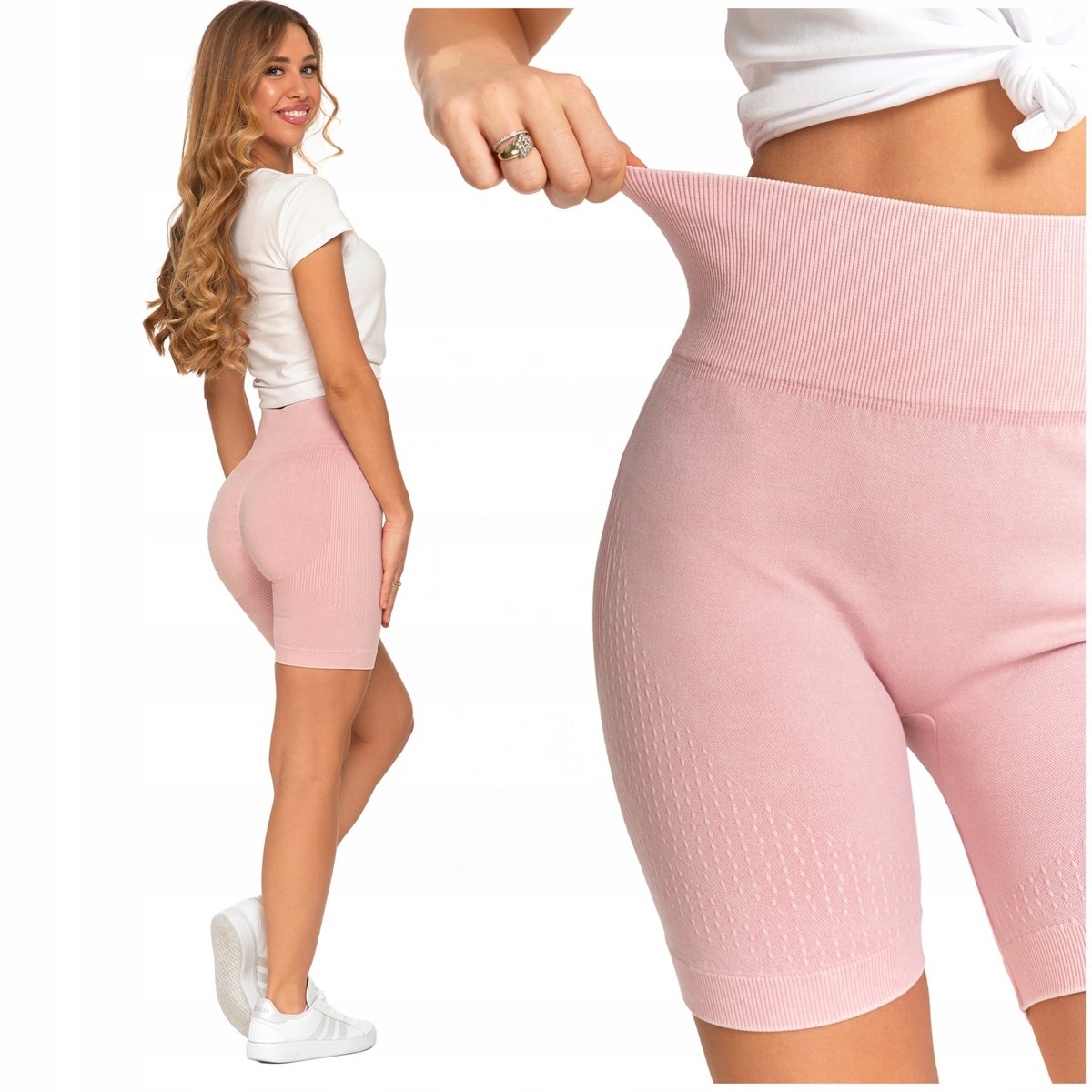 Kolarki KRÓTKIE LEGGINSY DAMSKIE Bikery Push-Up Wysoki Stan MORAJ L/XL