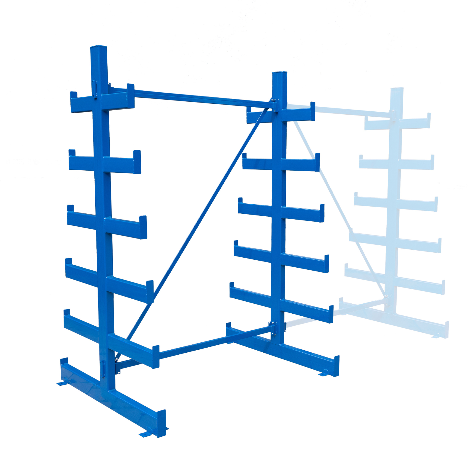 Regał wspornikowy, choinkowy, dwustronny, 2000 x 1380 x 1300 mm, 6 półek