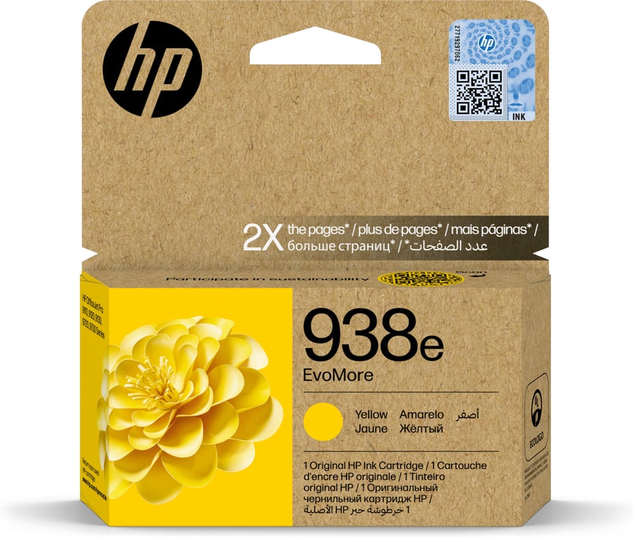 HP Oryginalny wkład z żółtym atramentem 938e EvoMore 4S6Y1PE