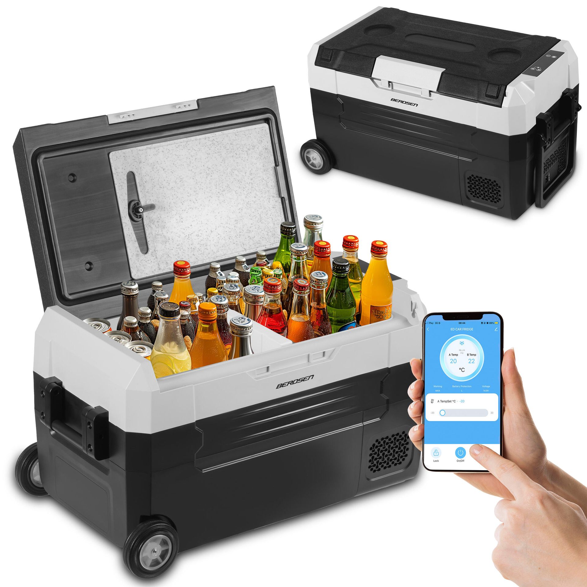 Lodówka turystyczna kompresorowa Berdsen Icemax 400 32l czarno-szara