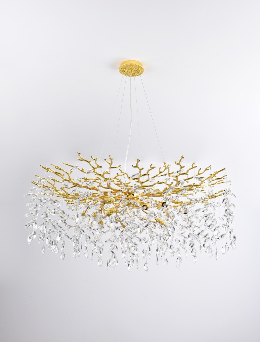 Okazała lampa wisząca z kryształami MD4115-13IGN-II z serii CINDY