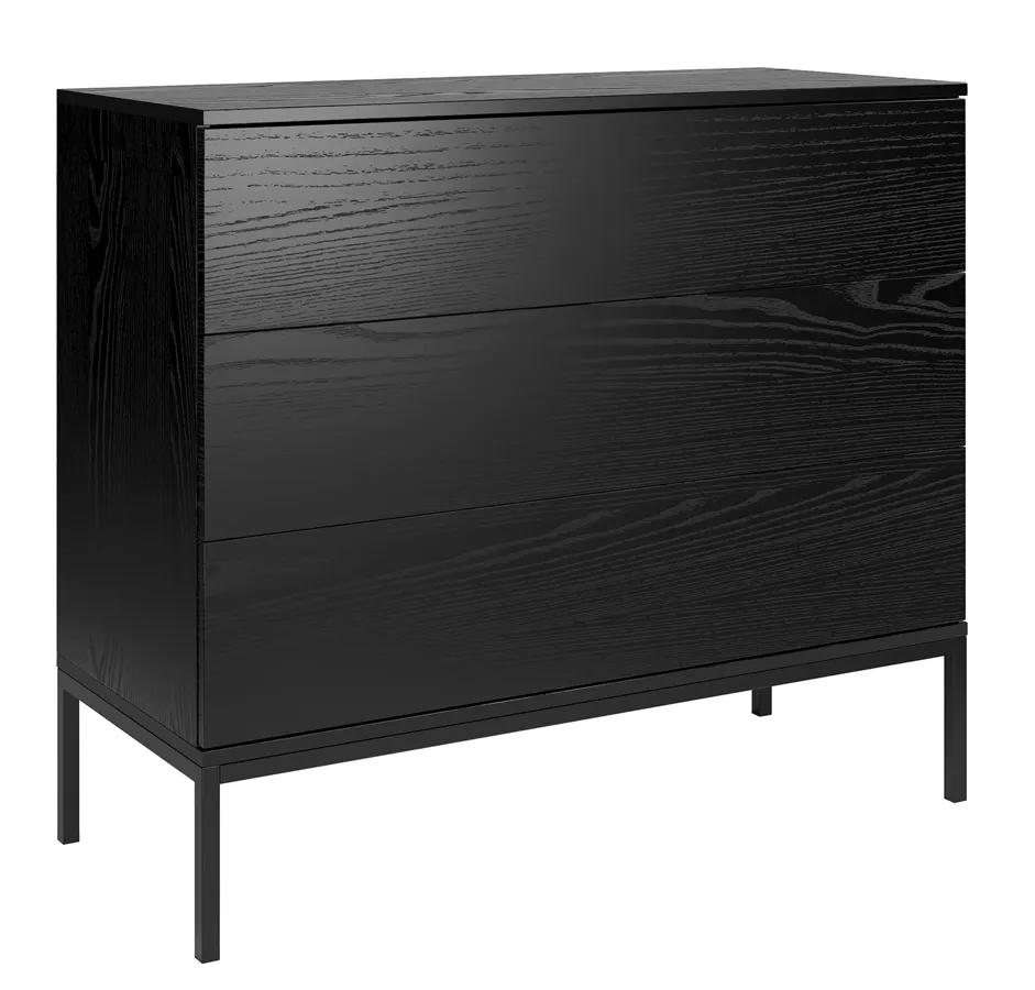 Czarna komoda z 3 szufladami L9-B39