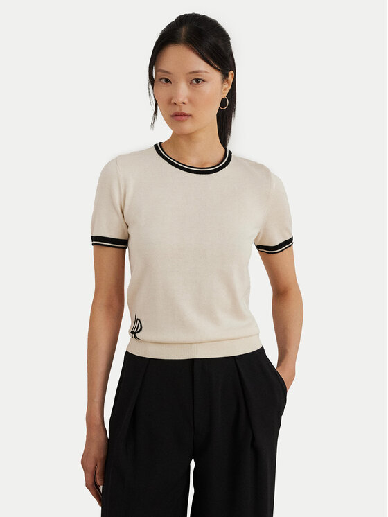 LAUREN RALPH LAUREN Sweter 200963659001 Écru Relaxed Fit