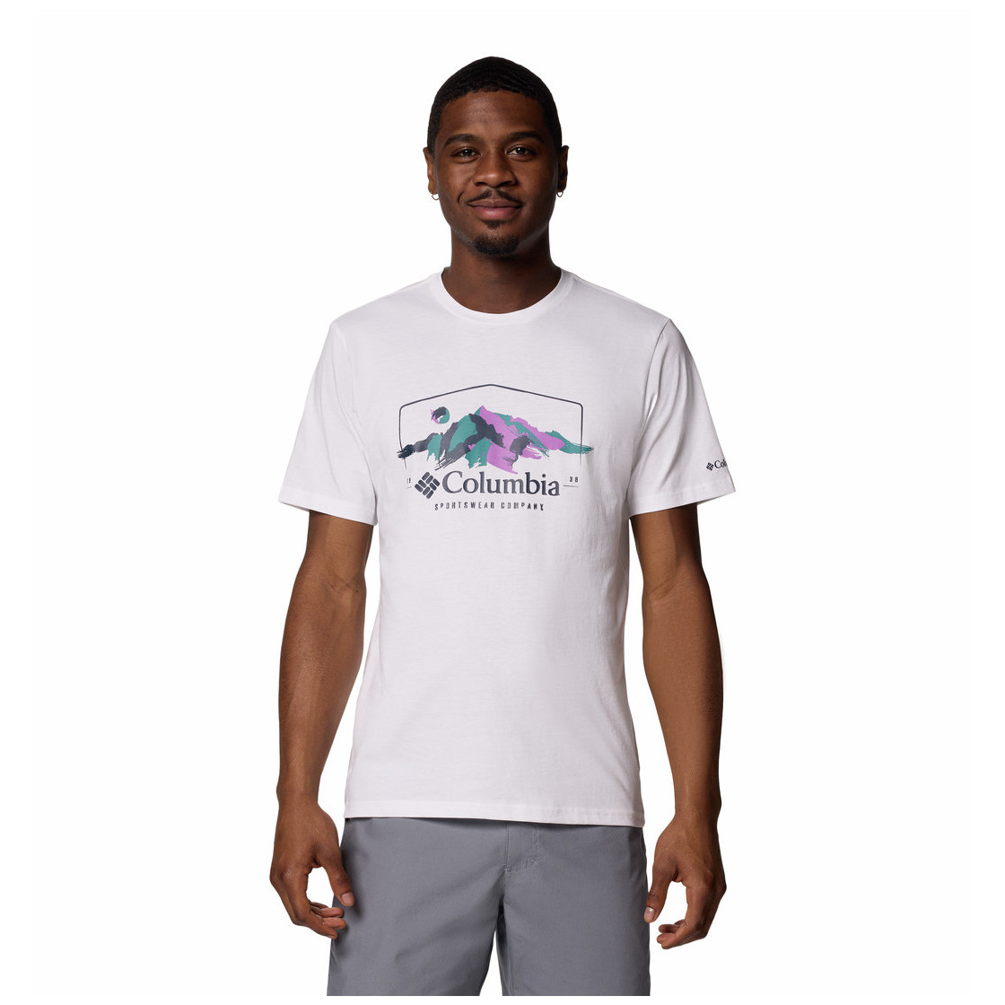 Koszulka męska Columbia Path Lake™ Graphic Tee II Rozmiar: XL / Kolor: biały/fioletowy