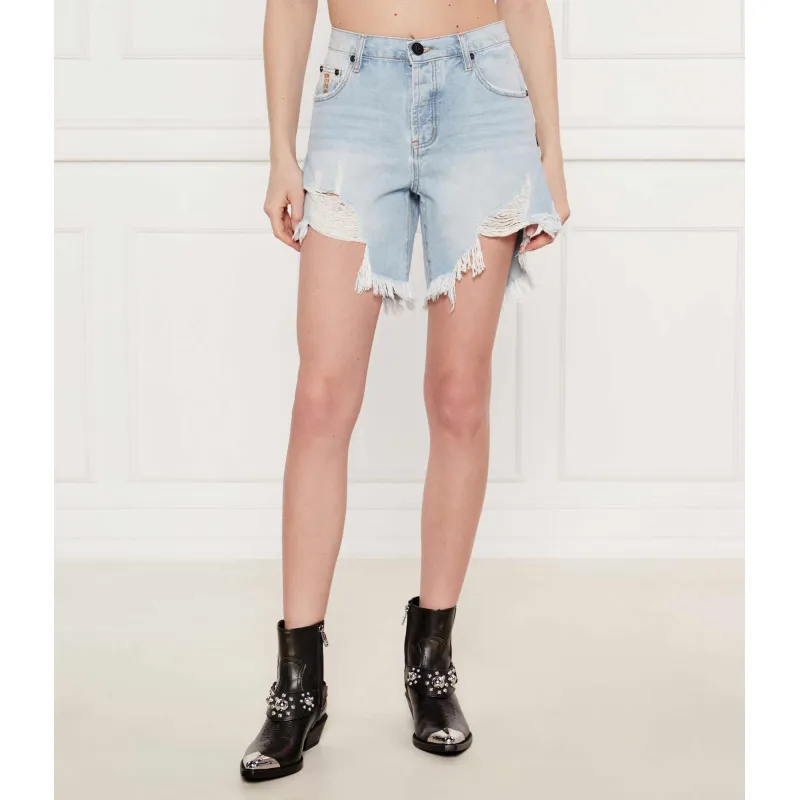 One Teaspoon Jeansowe szorty Frankies Boyfriend fit low waist