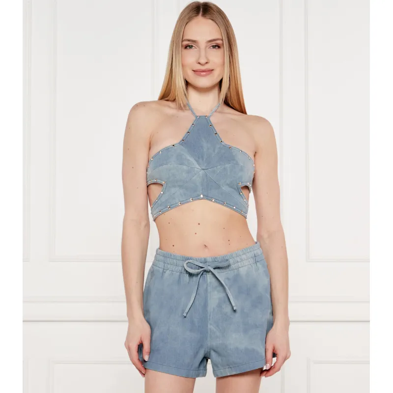 One Teaspoon Jeansowy top STAR | Cropped Fit