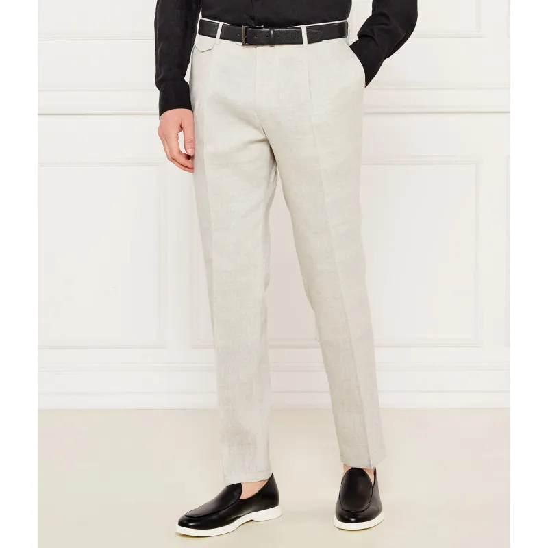 Windsor Lniane spodnie chino Silvi Shaped fit z dodatkiem wełny