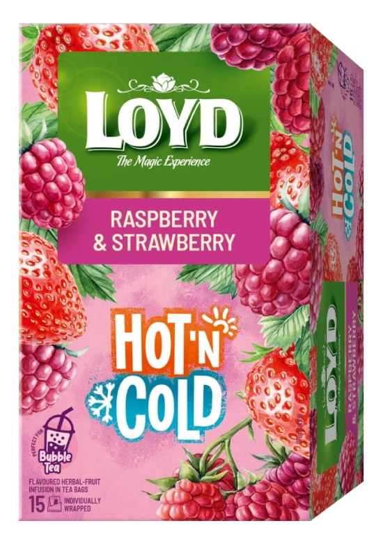 Herbata owocowa LOYD Hot&Cold - Maliny i truskawki 15x2g