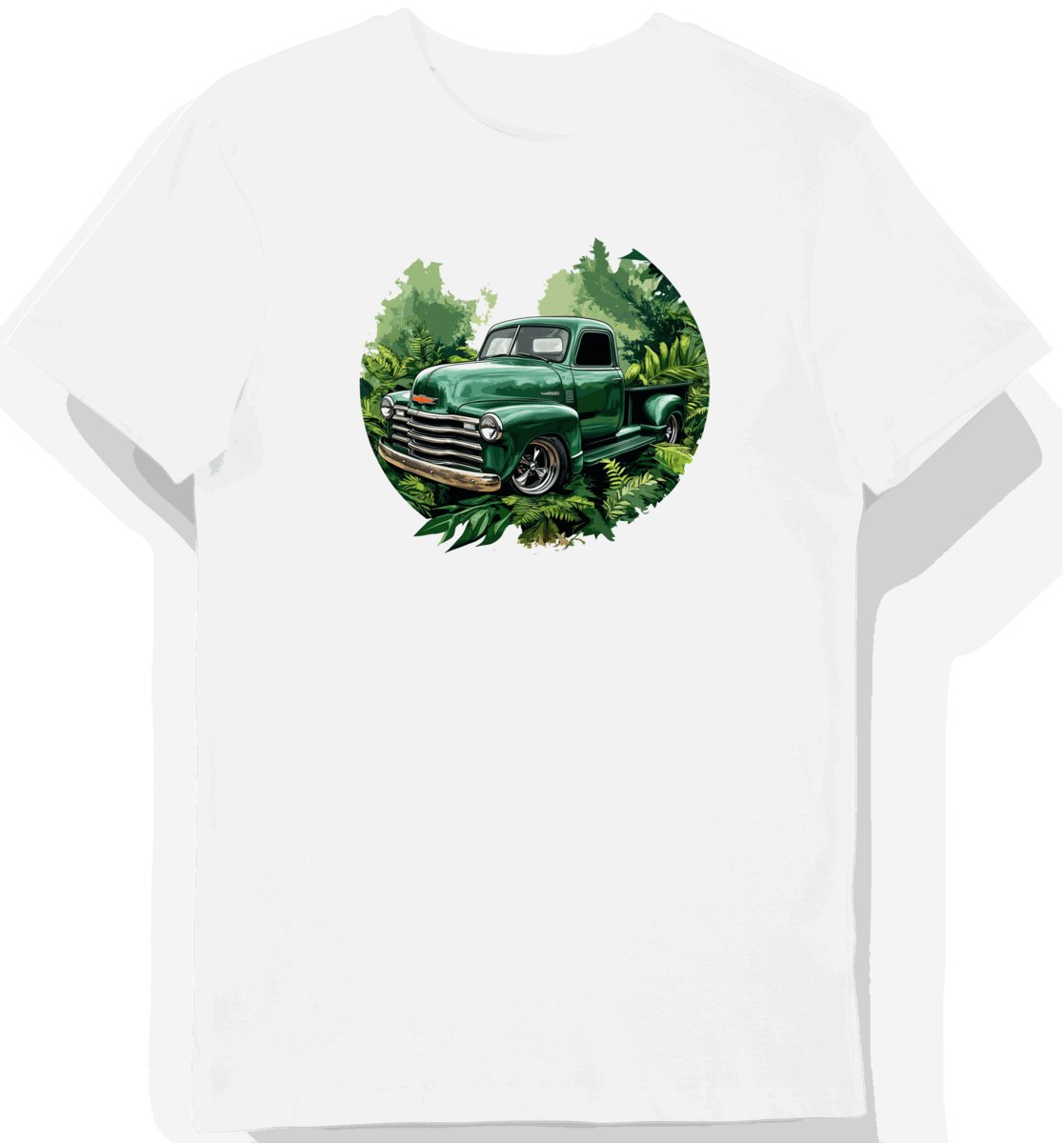 Koszulka męska biała z Nadrukiem Klasyczny Chevy w Ruchu 3XL