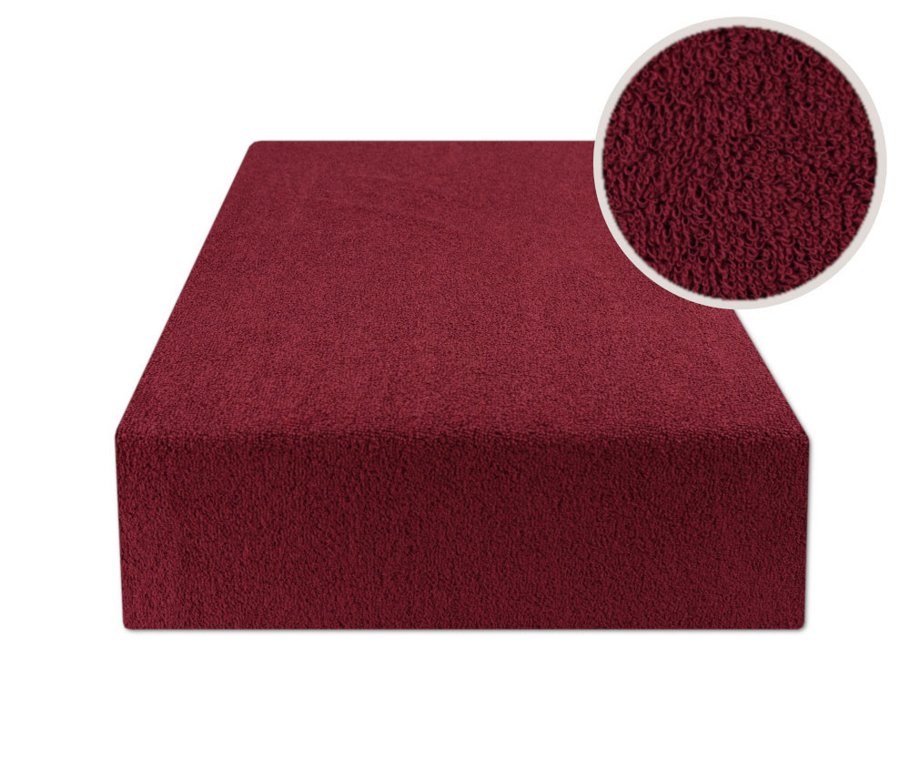 Prześcieradło Z Gumką 120X200 Frotte Burgund