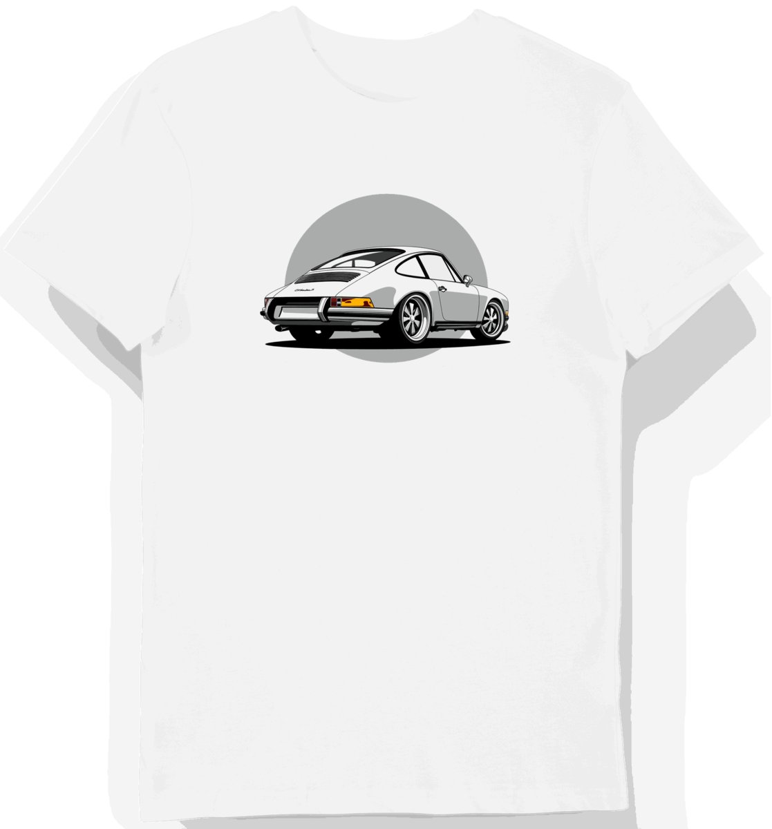 Koszulka męska biała z klasycznym motywem Porsche 911 M