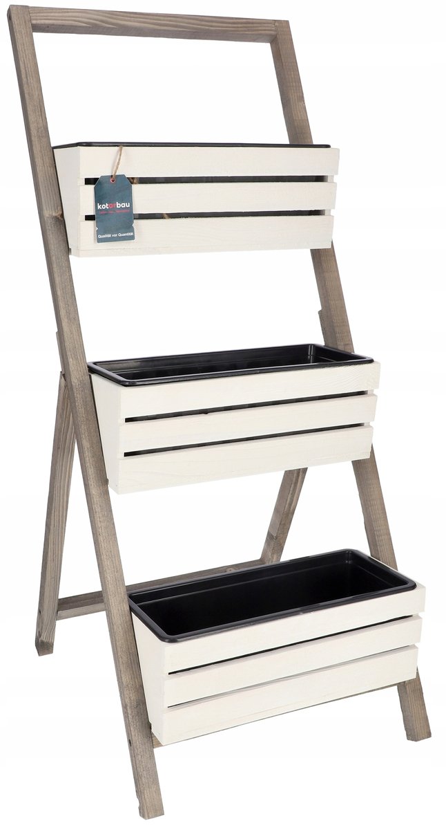 Kwietnik Ogrodowy Drewno Stojak Drabinka Doniczka