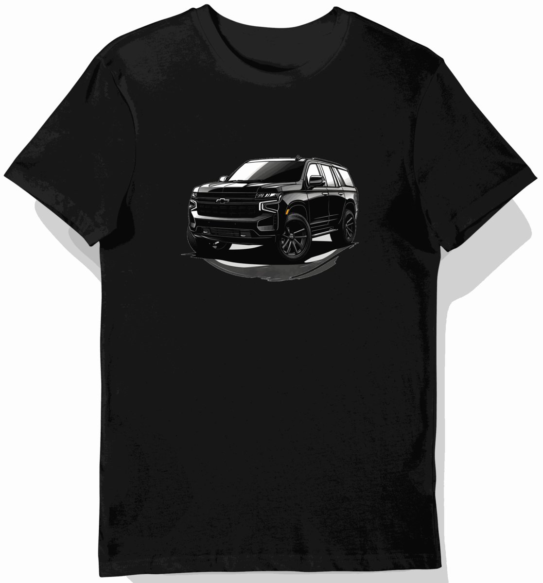 Koszulka męska czarna z eleganckim motywem SUV S