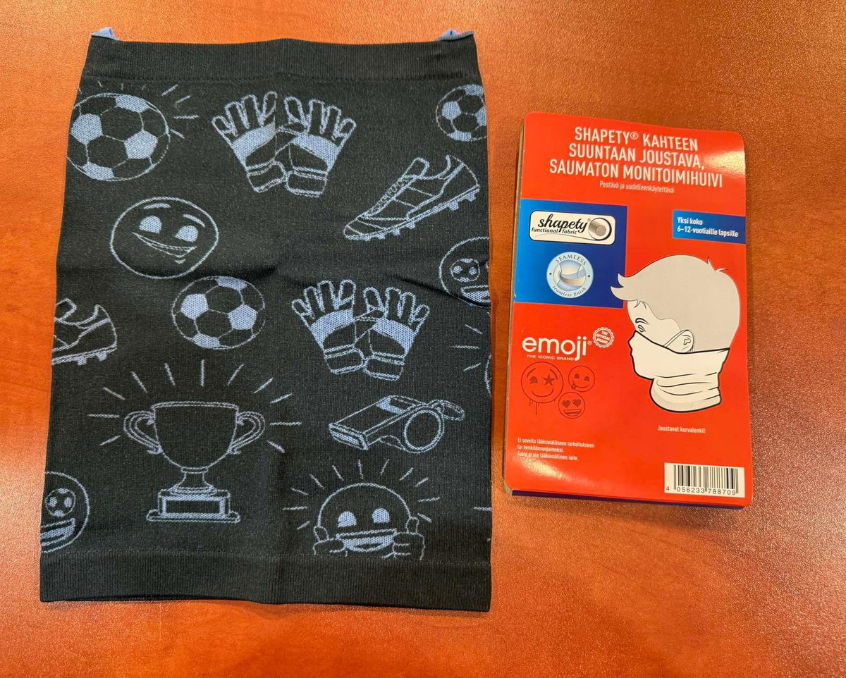 Emoji bandana wielofunkcyjna komin 6-12lat niebieski