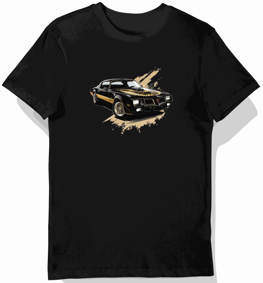 Koszulka męska czarna z Motywem Klasycznego Auta M