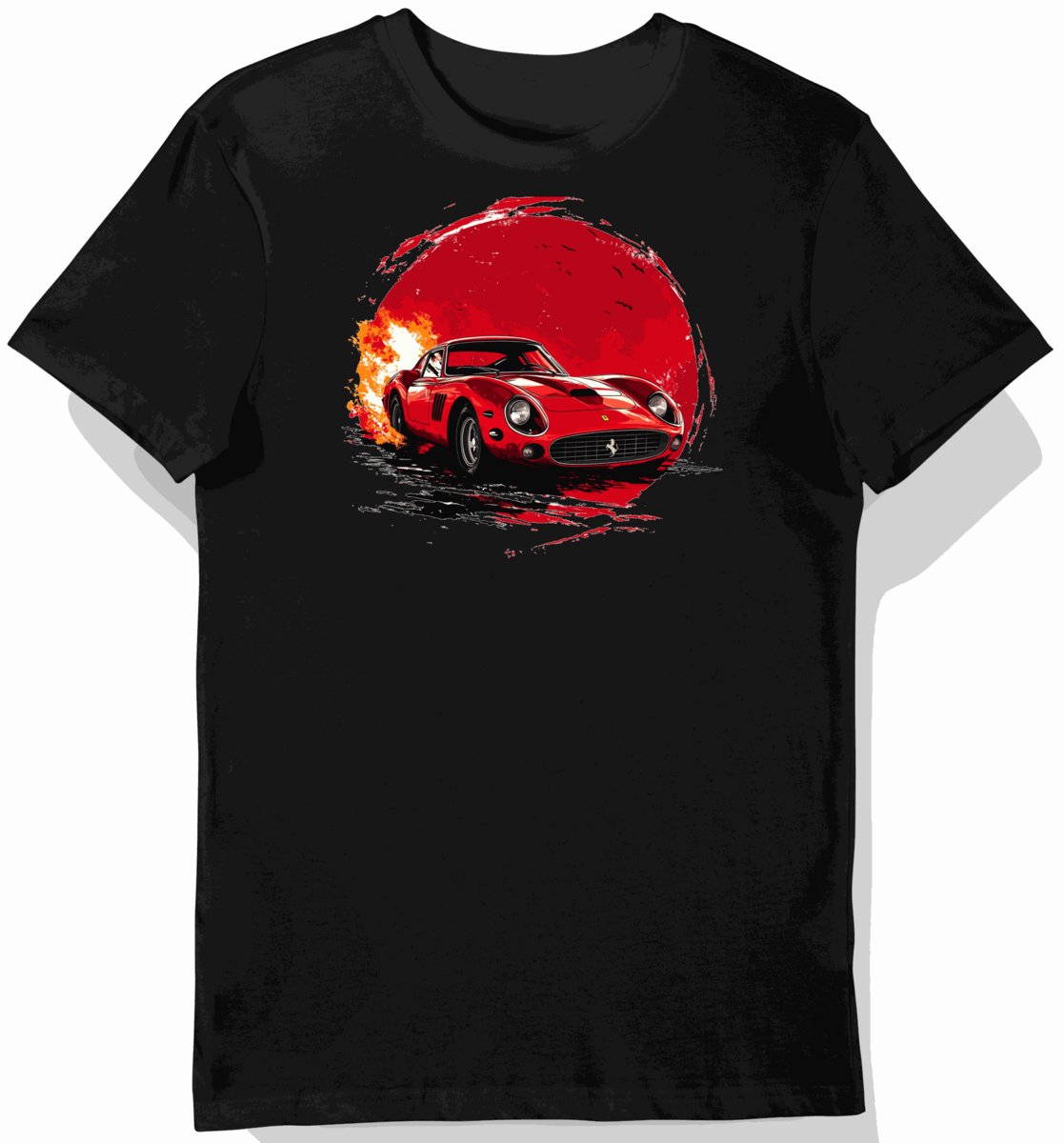 Koszulka męska czarna z Klasycznym Motywem Ferrari 1962 L