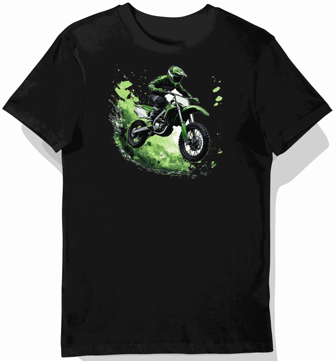 Koszulka męska czarna z dynamiczną grafiką motocrossu L
